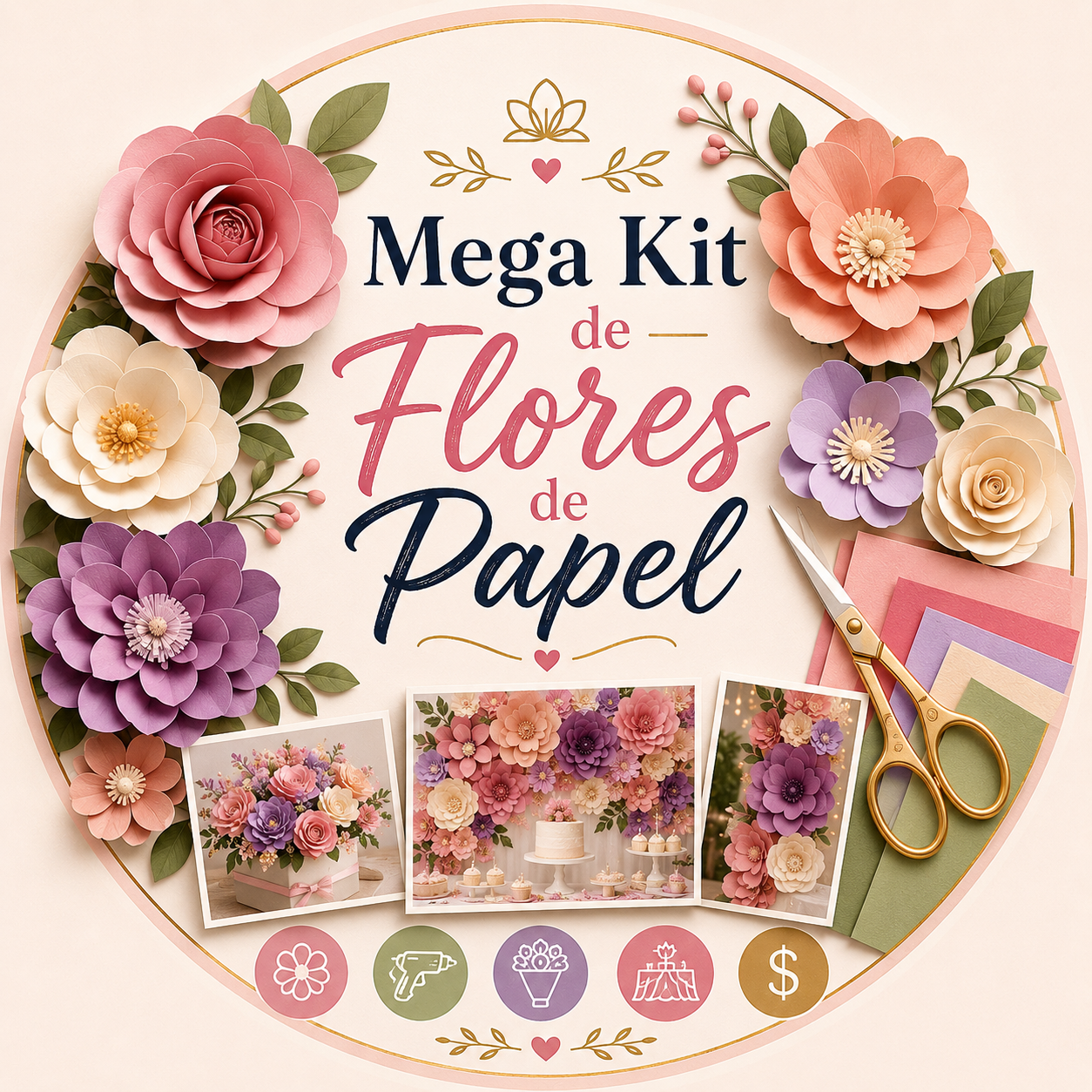 Mega Kit de Flores de Papel